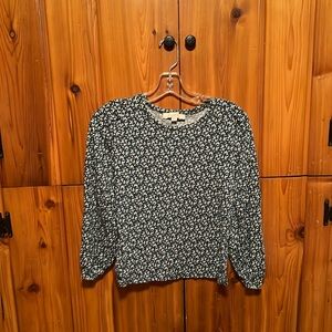 Loft Green Leaf Long Sleeve Shirt - Size XS